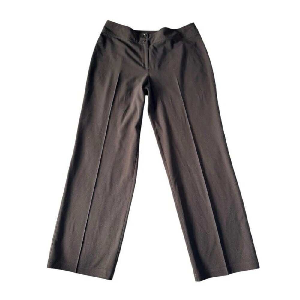 Chico’s Women’s Sz 3 (XL) Brown High Rise Straight Leg Career Business Pants